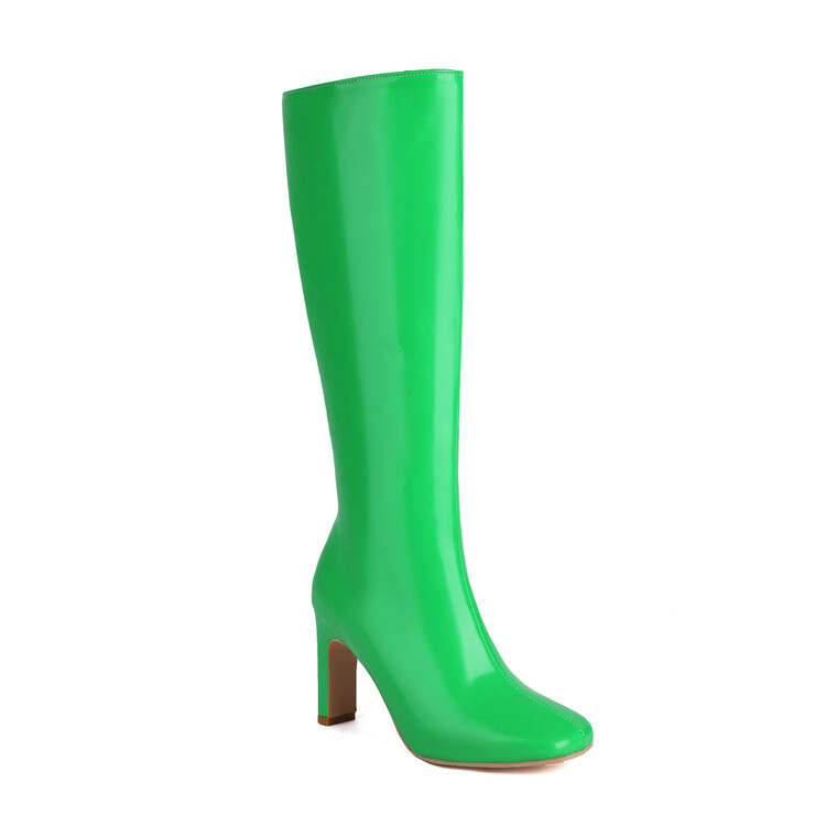 Women's Fashion Boots with Chunky High Heel and Side Zipper - Style s.html