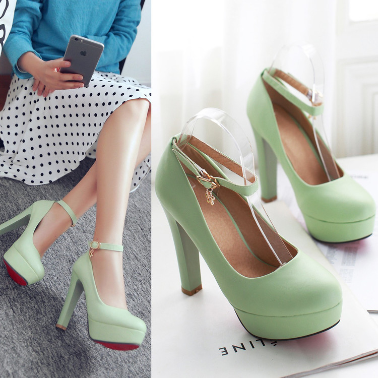 Women's High Heel Slip-On Shoes with Metal Decoration