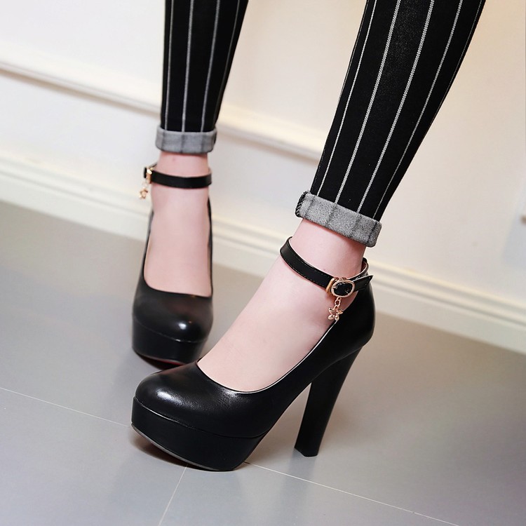 Women's High Heel Slip-On Shoes with Metal Decoration