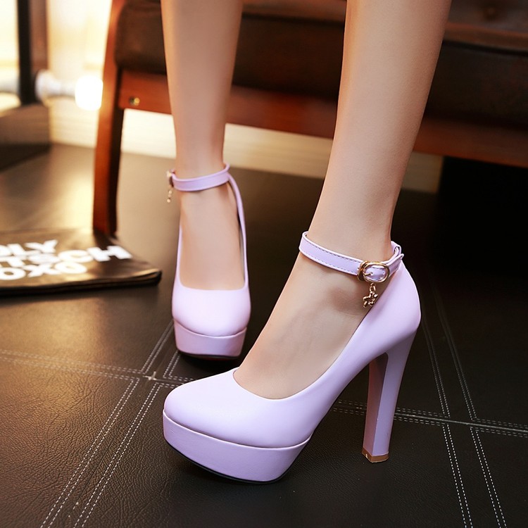 Women's High Heel Slip-On Shoes with Metal Decoration