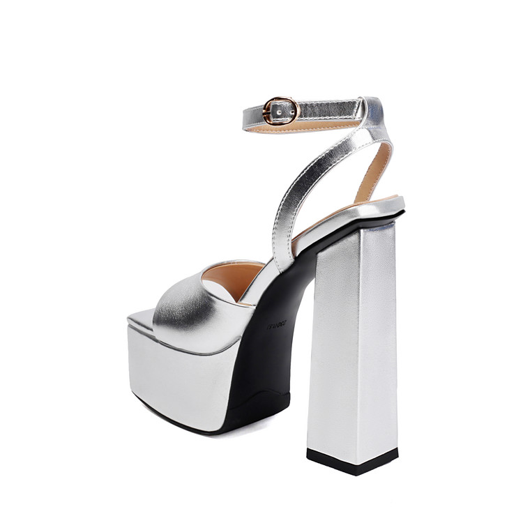 Women's Open Toe Platform Chunky High Heel Sandals - Style q.html