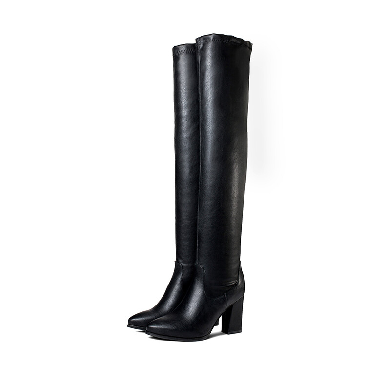 Women's Over-the-Knee Pointed Toe Chunky High Heel Fashion Boots - Style k.html