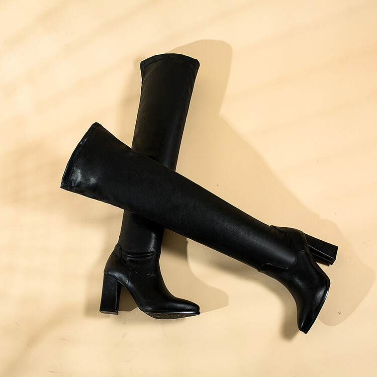 Women's Over-the-Knee Pointed Toe Chunky High Heel Fashion Boots - Style k.html