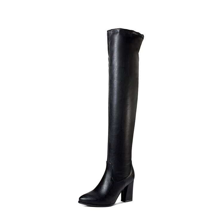 Women's Over-the-Knee Pointed Toe Chunky High Heel Fashion Boots - Style k.html